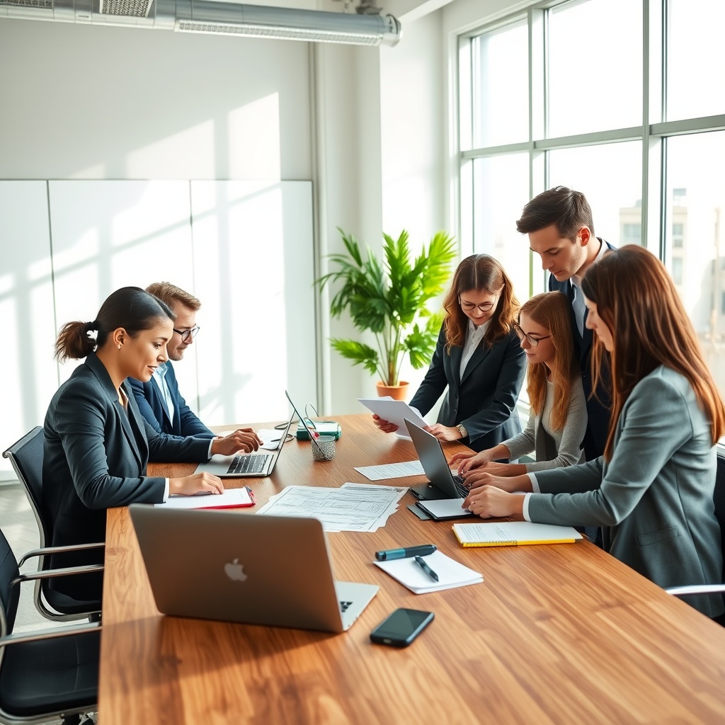 Imagen de un equipo trabajando en nómina